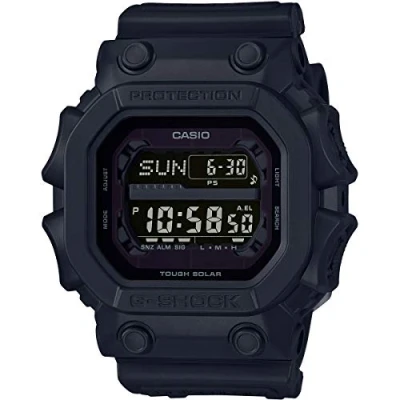 Image of Casio Gents 54.00mm Solar Watch with Black Digital dial and Rubber Strap GX 56BB 1ER