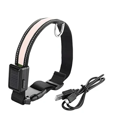 Image of Dog CollarIncreased Safety Light Up Collar Rechargeable Led Comfortable Flashing Illuminated Collars Puppy for Dark (Large, White)