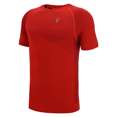 Image of Macron Men&#039;s Run Scc Ryan T Shirt Seamless Tomred/Dtomred Ss Man Running