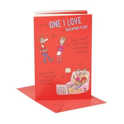 Image of UK Greetings Valentine&#039;s Day Card for The One I Love Funny Design