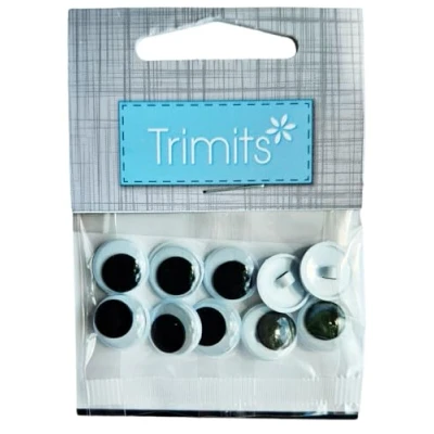 Image of Toy/Craft Sew On Googly Eyes: 12mm 10 Per Pack