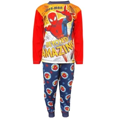 Image of Marvel Spiderman Boys Long Length Pyjamas Age 2 3 Years Yellow