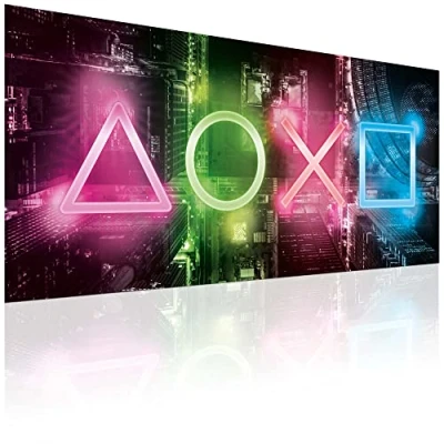 Image of Gamer XXL Poster; Game Console Photo Geometric Shapes Wall Art Print 100 x 45 cm Decorations with Impressive Colours (Gamer Poster)
