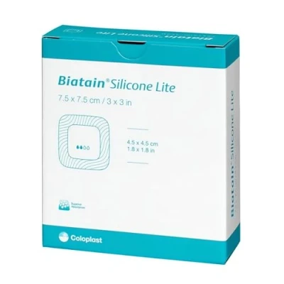 Image of Biatain Silicone Lite Square Foam Dressing, 7.5 x cm