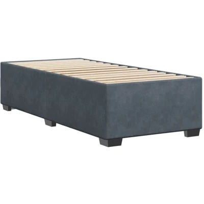 Image of vidaXL Single Bed Frame Bedroom Base/Bedstead Dark Grey Velvet, 190x90x46 cm Modern Upholstered Sleeping Base with Slats and Stable Feet Fits 90x190 Mattress Velvet Fabric for Ultimate ...