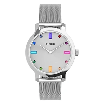 Image of Timex 31 mm Transcend Low Lead Brass Case Quick Release Silver/Silver/Silver One Size