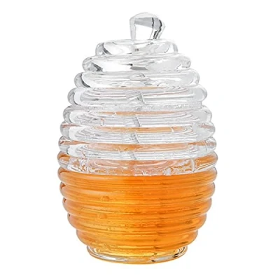 Image of 265ml Transparent Honey Pot, Beehive Shaped Dispenser Containers Household Storage Tools