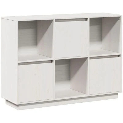 Image of vidaXL Sideboard White 110.5x35x80 cm Solid Wood Pine