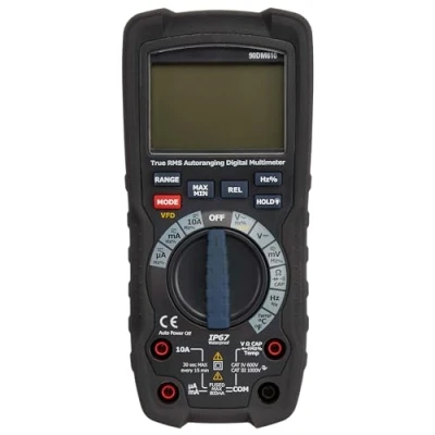 Image of Amazon Basics 6000 Count Digital Multimeter, IP67, True RMS, CATIV 600V, Black (Previously AmazonCommercial brand)