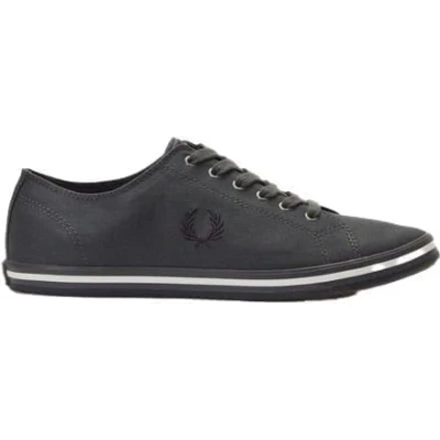 Image of Fred Perry Mens Womens Unisex B7259 Kingston Twill Trainers Sneakers Plimsolls Gunmetal Grey Size 6.5 UK 40 EU