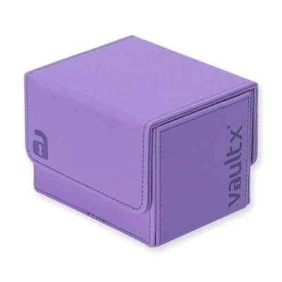 Image of Vault X Exo Tec Modular Sideloading Deck Box Module for 100+ TCG Cards. Detachable Magnetic Lid Fits Commander &amp; Trading Card Decks (Purple)