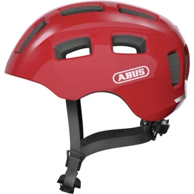 Image of ABUS Youn I 2.0 bike helmet with light for children, teenagers and young adults girls boys red, size S