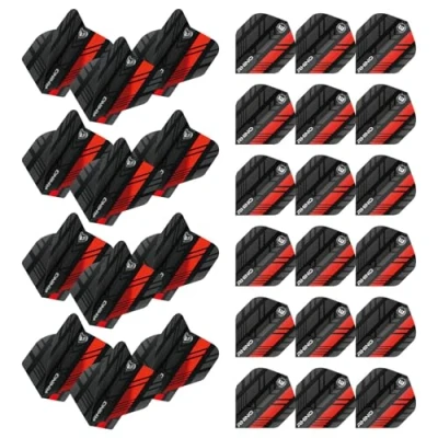 Image of WINMAU Rhino Stripe Design Dart flights 10 sets per pack (30 pack) (Red)