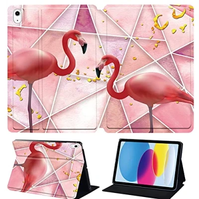 Image of Flamingo Printed Tablet Case for iPad 10th Generation 2022 10.9 Inch, Slim Hard Back Gen Cover Protective Smart Stand 10 10.9&quot; (flamingo016)