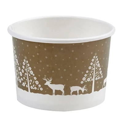 Image of Neviti Winter Wonderland Treat Tubs 8 Pack, Wood, Multi Colour, 8.5 x 6 cm