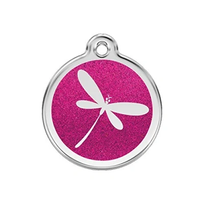 Image of Red Dingo Glitter Dragonfly Pet ID Tag (Medium)