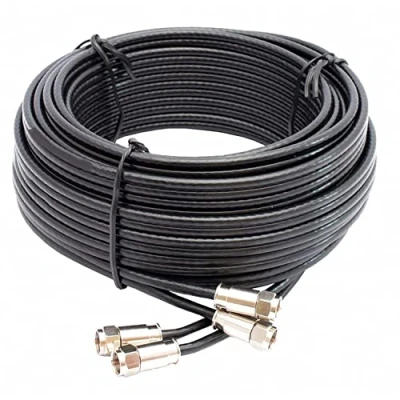 Image of SSL Satellites 5 m Twin Satellite Shotgun Cable Extension Kit with Premium Fitted Compression F Connectors for Sky Q HD and Freesat Black (5M, BLACK)