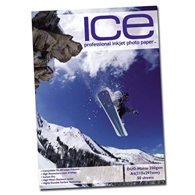Image of 100 Sheets ICE A4 250gsm Double Sided Matt/Matte Photo Paper