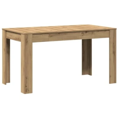 Image of vidaXL dining table oak rectangular kitchen/dining furniture 140x74.5x76 with modern artisan finish