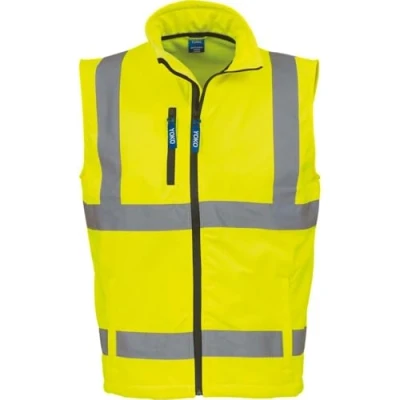 Image of Yoko Men&#039;s Yk050/Hv006 Hi Vis Softshell Gilet Yellow, X Large