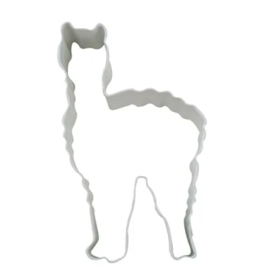 Image of Anniversary House Llama Poly Resin Coated Cookie Cutter White