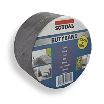 Image of Soudal Butyband Roof Repair Connection Tape Sealing Size 75 mm x 10 m Lead/Graphite &gt; Self Adhesive, Waterproof