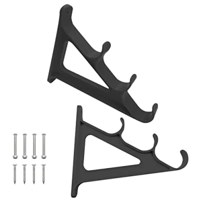 Image of Fishing Holders Wall Mounted Rod Rack, Store 3 Rods Or Combos Easily Installed Storage Organizer for Ski Poles Trekking