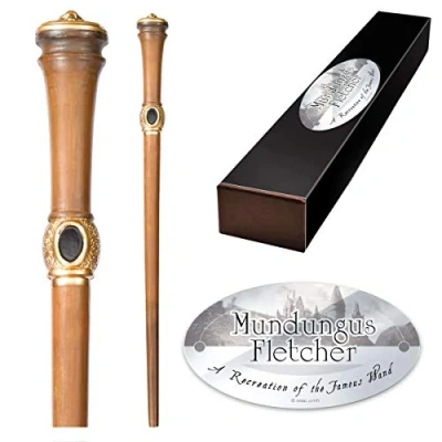 Image of The Noble Collection Mundungus Fletcher Character Wand 13in (33cm) Wizarding World With Name Tag Harry Potter Film Set Movie Props Wands