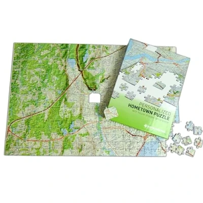 Image of Personalized &#039; My Hometown&#039; Map Jigsaw Puzzle (USGS Mapping)