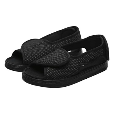 Image of Moonlove Open Toe Diabetic Sandals Adjustable Closure Edema Shoes Wide Fit Large Size Arthritis Swollen Feet Footwear for Men Women