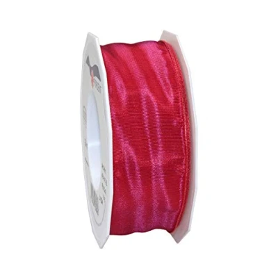 Image of Präsent Lyon Wired Taffeta Ribbon Raspberry 40 mm Width, 25 m Length