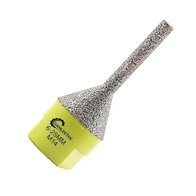 Image of Diamond Finger Milling Bits 6 25mm Beveling Chamfer for Shaping Trimming Enlarging Grinding Existing Holes in Ceramic Tile Porcelain Granite Marble M14 Thread SANLEETEK