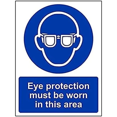 Image of V Safety Mandatory PPE Eye Protection Must Be Worn In This Area 150 X 200mm