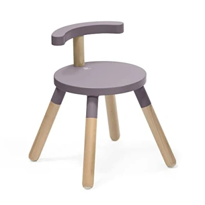 Image of Stokke MuTable Chair, Lilac 2023 Redesign Adjustable Seat Height &amp; Removable Backrest Made with Beech Wood for Ages 1.5 to 8 Years