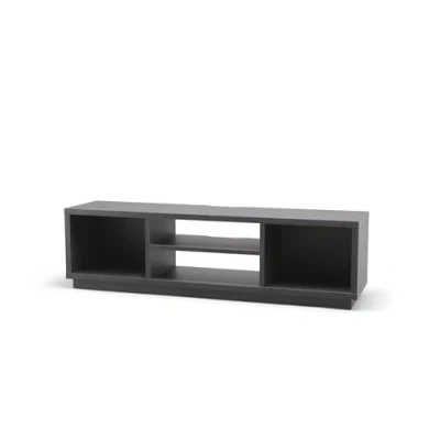 Image of Iris Ohyama, TV Stand, Television support for screens up to 65 inches, 4 Shelves, Cable outlets, Adjustable feet, Bedroom, Living room Standard Cabinet OTS 150S Black oak