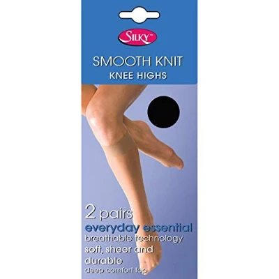 Image of Silky Womens/Ladies Smooth Knit Knee Highs (2 Pairs) (One Size (UK Shoe 3 8)) (Black)