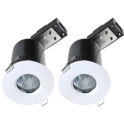 Image of 2X IP65 GU10 LED Recessed Ceiling Mounted Fixed Fire Rated Waterproof Bathroom Shower Kitchen Downlight Spotlight (White Warm White)