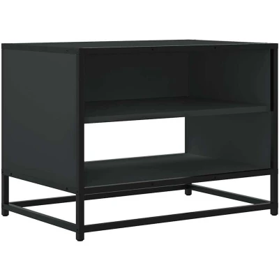 Image of vidaXL black tv cabinet stand/media unit engineered wood &amp; metal modern living room/bedroom furniture with ample storage