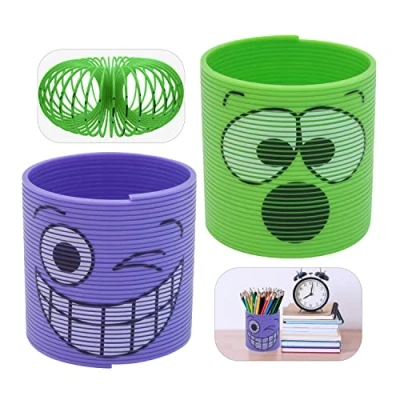 Image of Crazy Face Magic Springs 6.5cm, Novelty Plastic Bouncing Spring, Stretchable Coil Fun Fidget Toys for Kids, Stress Relief Gifts 3+ Party Favors &amp; Stocking Stuffers