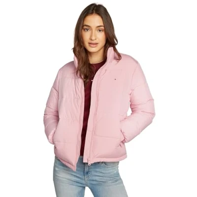 Image of Tommy Jeans Women&#039;s Tjw Essential Puffer Ext Dw0dw18827 Jacket, Pink (Ballet Pink), L