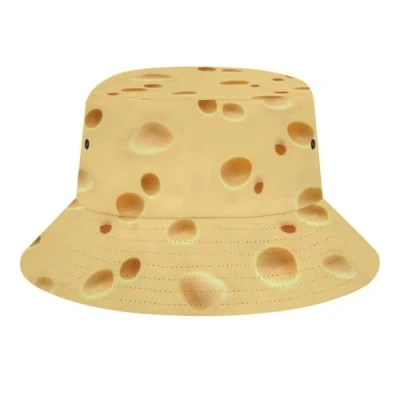 Image of JopaJre Cheese Bucket Hat for Women Men Sun Cap Fisherman Packable Beach Caps Travel Outdoor