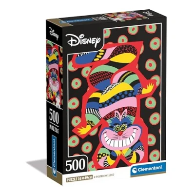 Image of Clementoni Jigsaw Puzzle Disney The Cheshire Cat 500 Pieces Poster Included, For Adults 14 99 Years, Gift Men/Women, Disney, Made In Italy, 35533