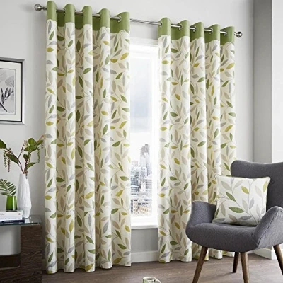 Image of Fusion Beechwood Curtains, 168 x 183cm, Green