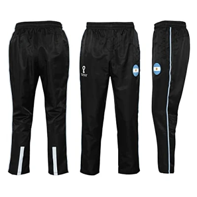 Image of FIFA Official World Cup 2022 Training Football Tracksuit Bottoms, Men&#039;s, Argentina, Small Black