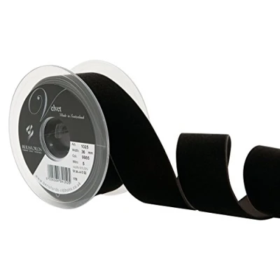 Image of Berisfords Velvet Ribbon, Black Coffee, 36 mm x 5 m