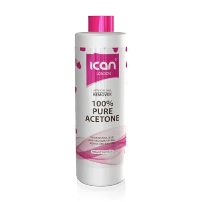 Image of Ican London 100% Pure Acetone Nail Polish Remover UV GEL Soak Off 500ML