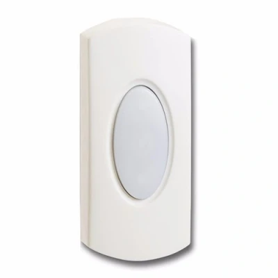 Image of Greenbrook Wired White Bell Push Doorbell Switch Transmitter Non Illuminated