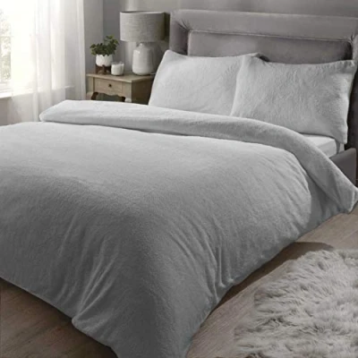 Image of Rapport Home Teddy Duvet Cover Set Single Silver