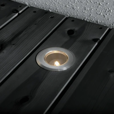 Image of Mini LED Outdoor 12V System G4 Stainless Steel Recessed Ground Light Spot Set Of 3 Transformer Included, IP44