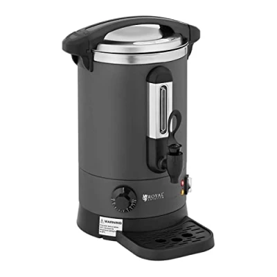 Image of Royal Catering RC WBDWC6G Kettle 6.1L 1500W Drip Tray Stainless Steel Mulled Wine Cooker Hot Water Heater Drink Dispenser